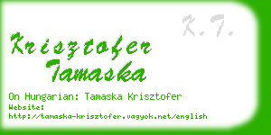 krisztofer tamaska business card